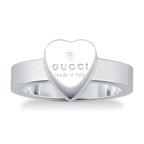 heart ring with gucci trademark black|Gucci Silver Rings .